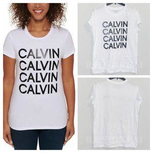 NWT Calvin Klein Jeans Ladies' Tee in White/Black